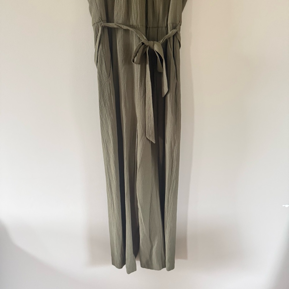 Calvin Klein | Green Sleeveless Belted Jumpsuit - Picture 2 of 9